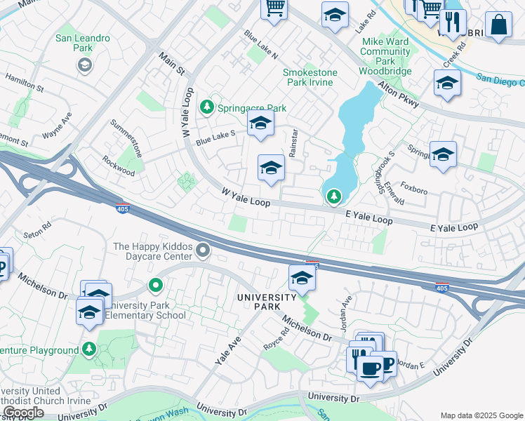 map of restaurants, bars, coffee shops, grocery stores, and more near 3 Fieldflower in Irvine