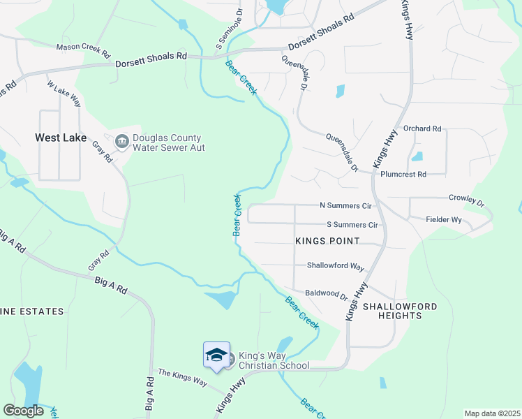 map of restaurants, bars, coffee shops, grocery stores, and more near 6378 North Summers Circle in Douglasville