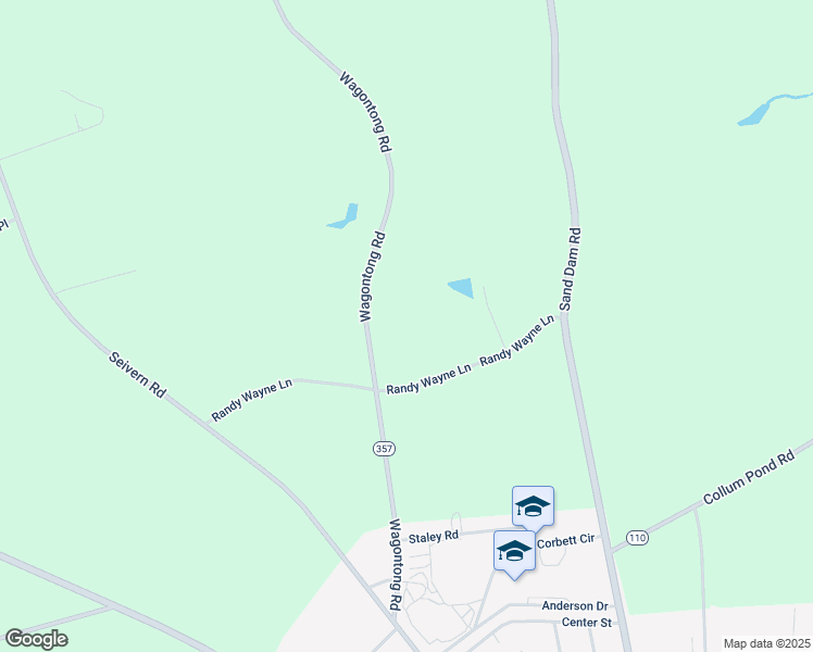 map of restaurants, bars, coffee shops, grocery stores, and more near 224 Wagontong Road in Wagener