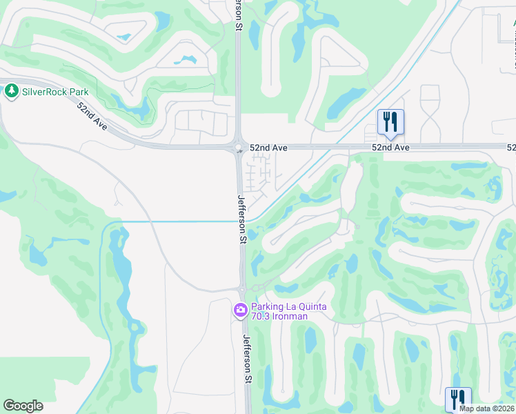 map of restaurants, bars, coffee shops, grocery stores, and more near 52495 Hawthorn Court in La Quinta