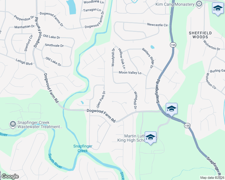 map of restaurants, bars, coffee shops, grocery stores, and more near 4510 Ripplewood Drive in Stonecrest