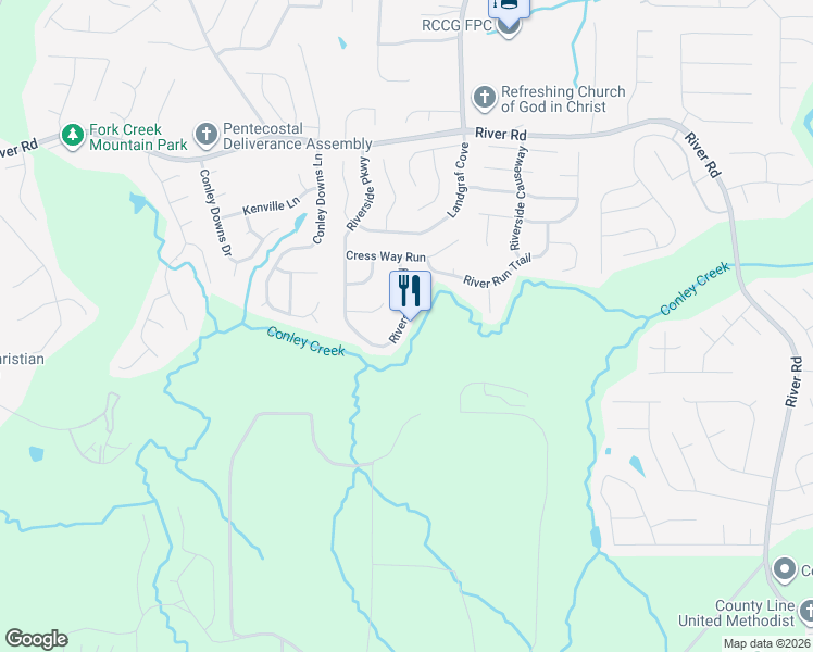 map of restaurants, bars, coffee shops, grocery stores, and more near 3999 Riverside Parkway in Decatur