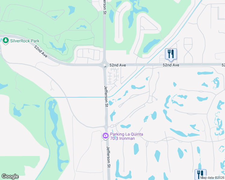 map of restaurants, bars, coffee shops, grocery stores, and more near 52414 Hawthorn Court in La Quinta