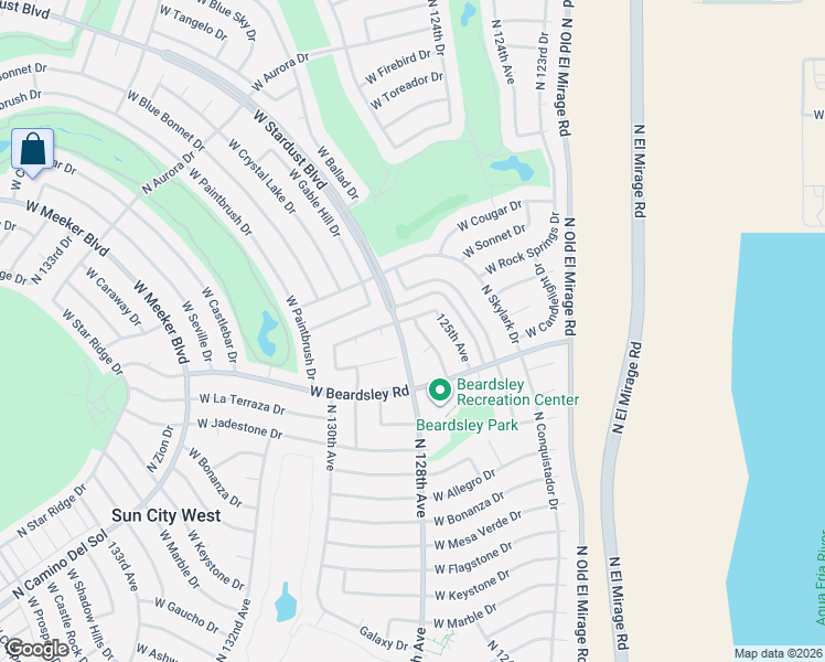 map of restaurants, bars, coffee shops, grocery stores, and more near 12802 West Pontiac Drive in Sun City West