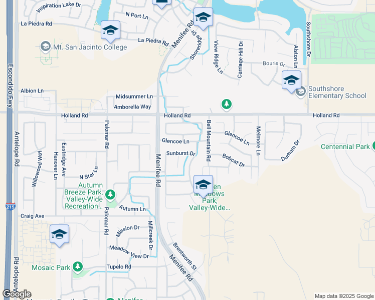 map of restaurants, bars, coffee shops, grocery stores, and more near 28890 Sunburst Drive in Menifee