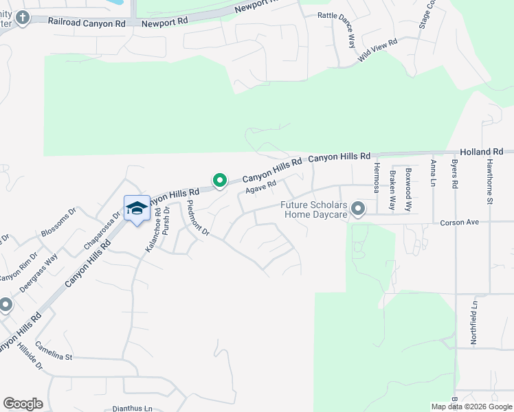 map of restaurants, bars, coffee shops, grocery stores, and more near 36443 Geranium Drive in Lake Elsinore