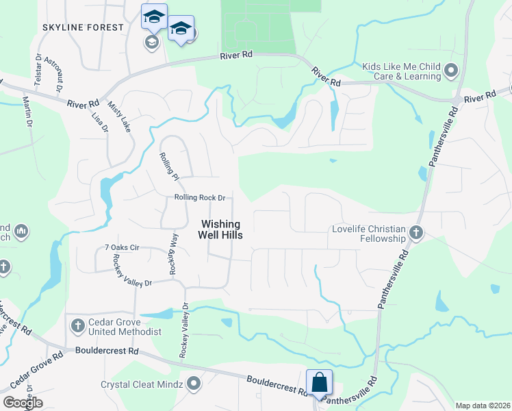 map of restaurants, bars, coffee shops, grocery stores, and more near 2327 Tolliver Place in Ellenwood
