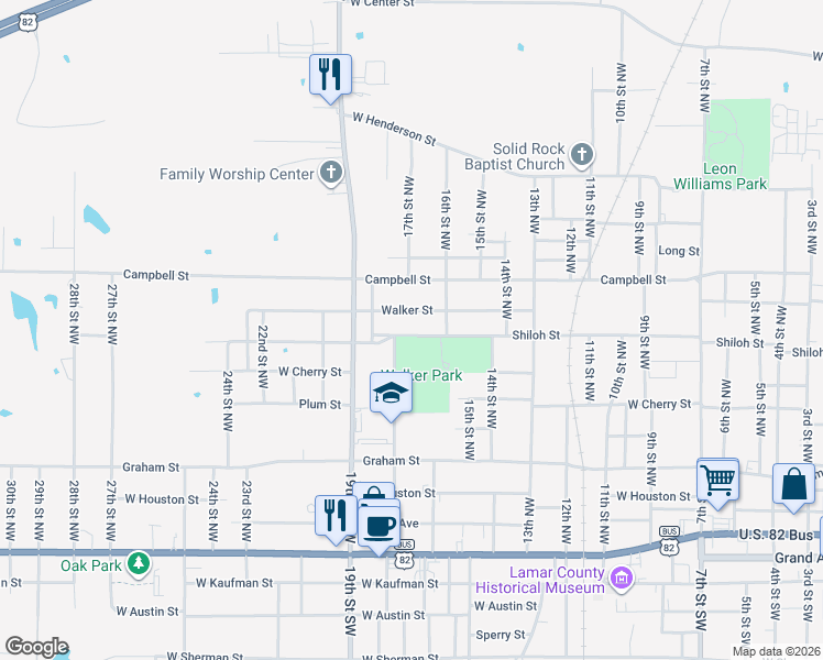 map of restaurants, bars, coffee shops, grocery stores, and more near 1650 Shiloh St in Paris