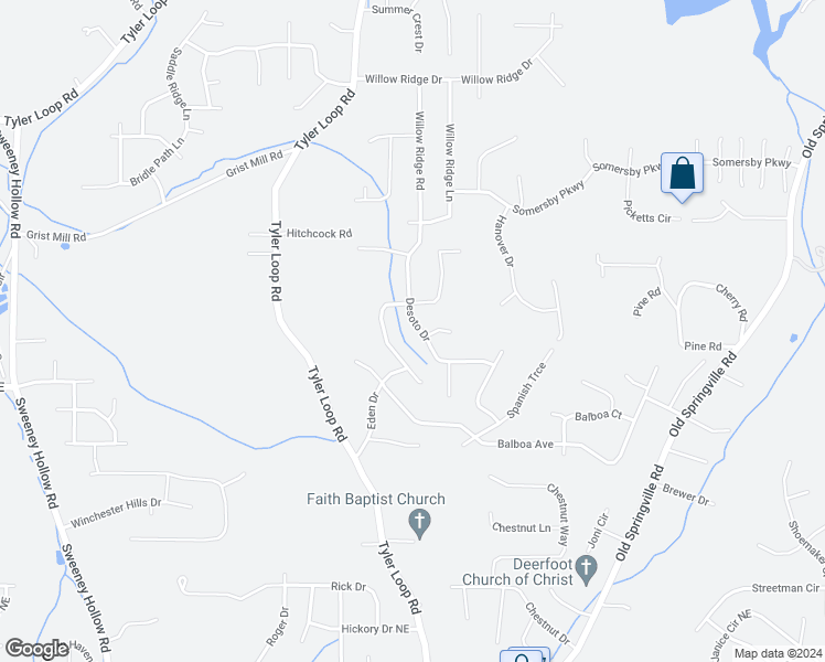 map of restaurants, bars, coffee shops, grocery stores, and more near 5704 Desoto Drive in Pinson