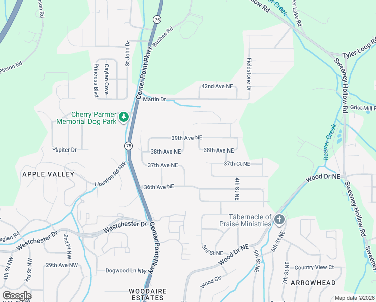 map of restaurants, bars, coffee shops, grocery stores, and more near 116 37th Avenue Northeast in Center Point