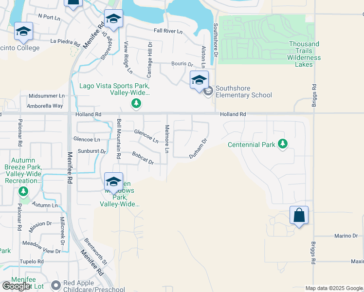 map of restaurants, bars, coffee shops, grocery stores, and more near 31171 Millbury Drive in Menifee