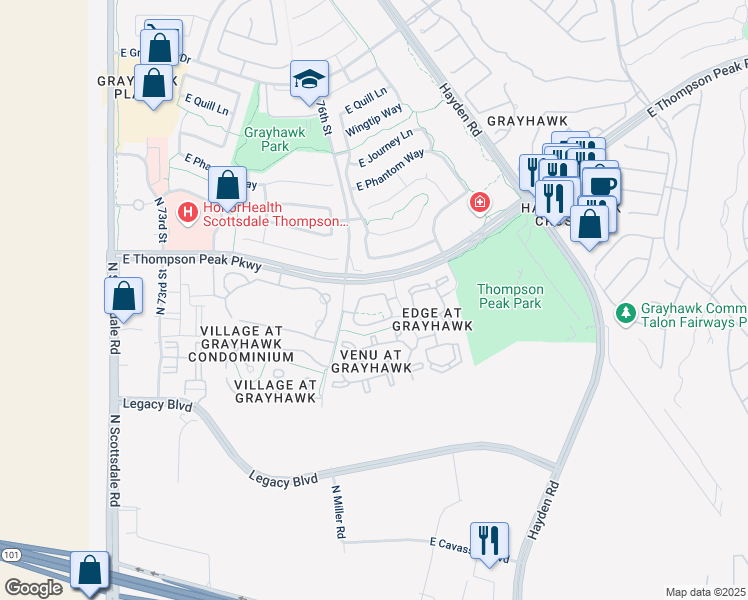 map of restaurants, bars, coffee shops, grocery stores, and more near in Scottsdale