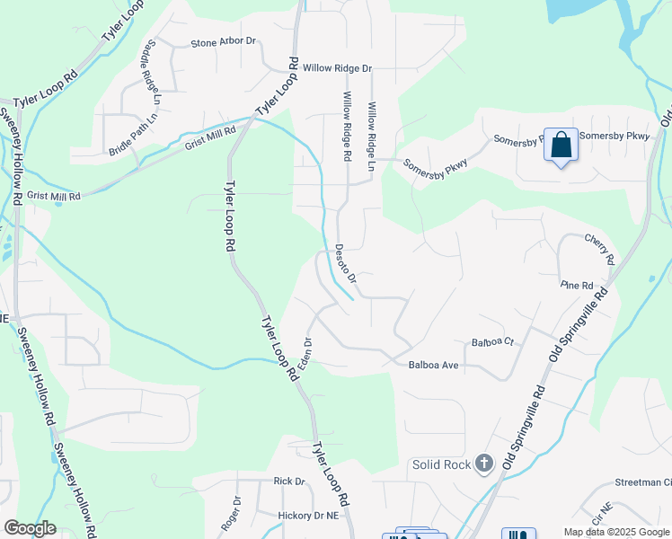 map of restaurants, bars, coffee shops, grocery stores, and more near 5631 Balboa Terrace in Dixiana