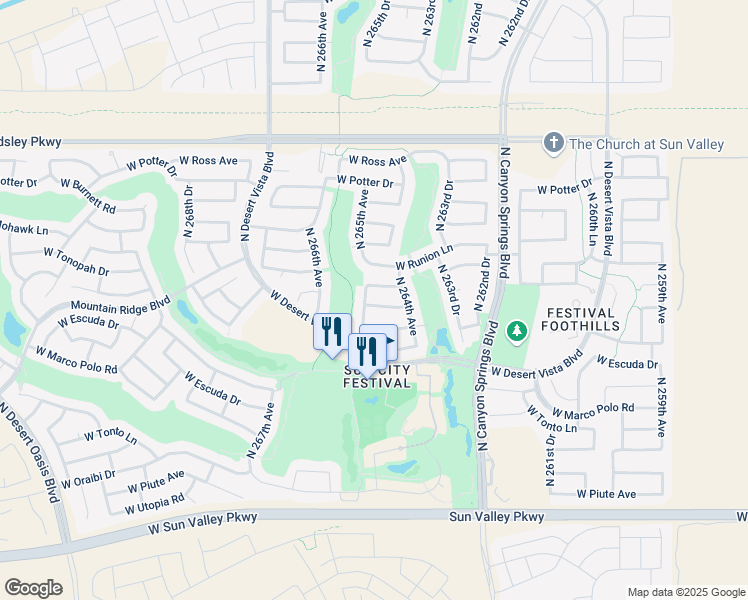 map of restaurants, bars, coffee shops, grocery stores, and more near 26502 West Sierra Pinta Drive in Buckeye