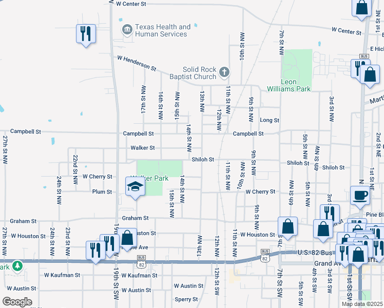map of restaurants, bars, coffee shops, grocery stores, and more near 1414 Walker Street in Paris