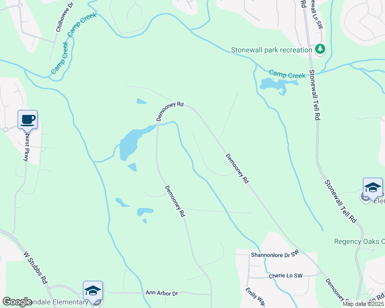 map of restaurants, bars, coffee shops, grocery stores, and more near 3265 Lions Ruby Lane in Atlanta