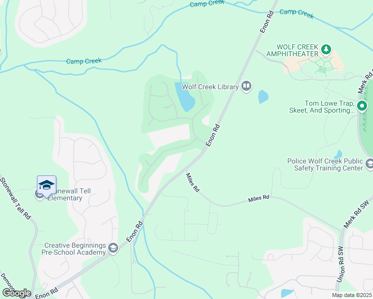 map of restaurants, bars, coffee shops, grocery stores, and more near 3229 Wolf Club Lane Southwest in Atlanta