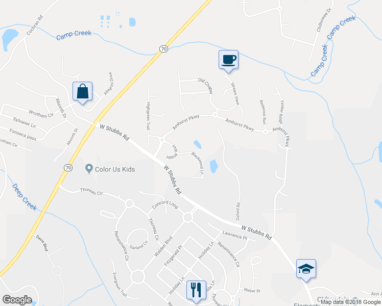 map of restaurants, bars, coffee shops, grocery stores, and more near 3225 Blackwood Lane in Atlanta
