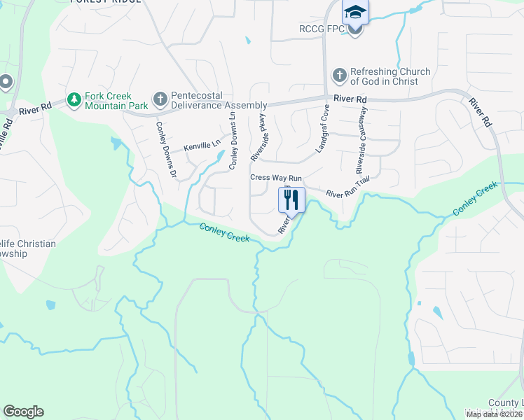 map of restaurants, bars, coffee shops, grocery stores, and more near 3868 Leyland Drive in Decatur