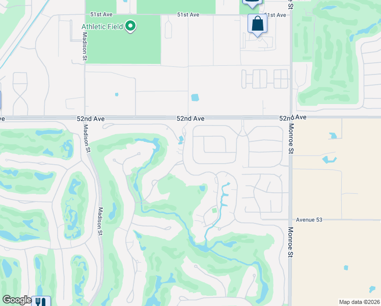 map of restaurants, bars, coffee shops, grocery stores, and more near 52345 Shining Star Lane in La Quinta