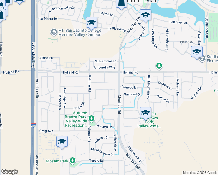 map of restaurants, bars, coffee shops, grocery stores, and more near 28731 Heather Green Way in Menifee
