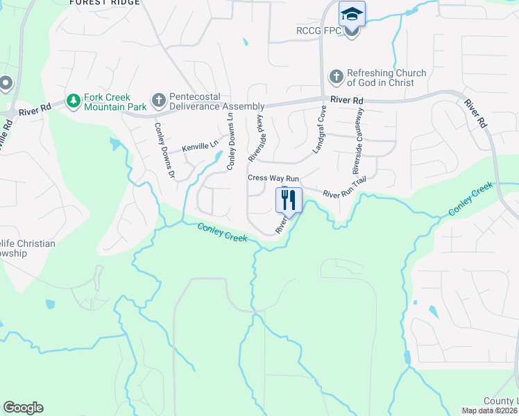 map of restaurants, bars, coffee shops, grocery stores, and more near 3868 Leyland Drive in Decatur
