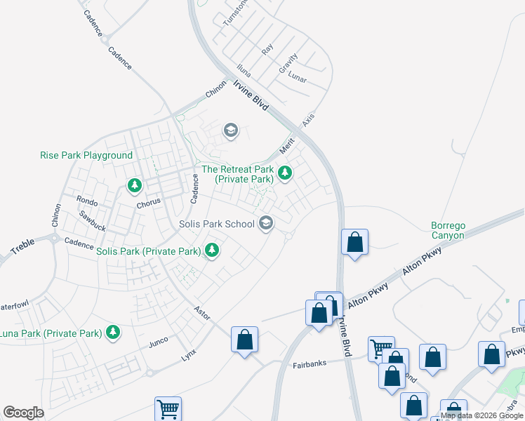map of restaurants, bars, coffee shops, grocery stores, and more near 187 Biome in Irvine