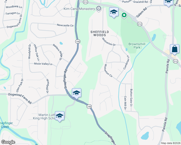 map of restaurants, bars, coffee shops, grocery stores, and more near 3782 Snapfinger Road in Stonecrest