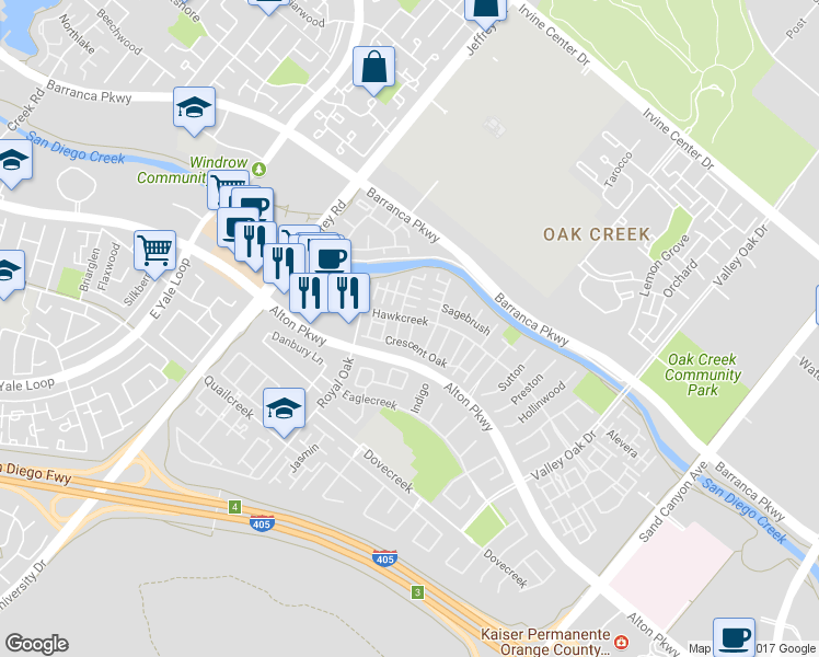 map of restaurants, bars, coffee shops, grocery stores, and more near 902 Maplewood in Irvine