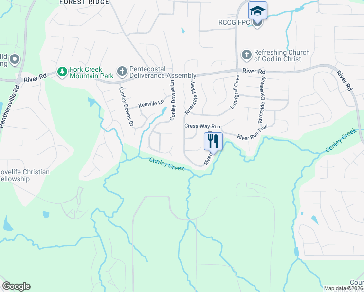 map of restaurants, bars, coffee shops, grocery stores, and more near 3868 Leyland Drive in Decatur