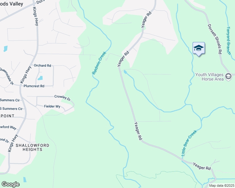 map of restaurants, bars, coffee shops, grocery stores, and more near 5003 Yeager Road in Douglasville