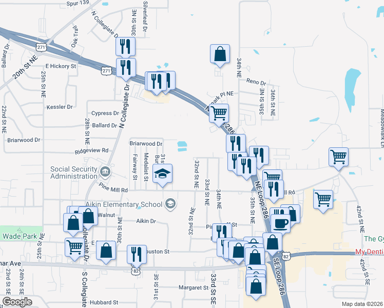 map of restaurants, bars, coffee shops, grocery stores, and more near 3185 Ridgeview Road in Paris