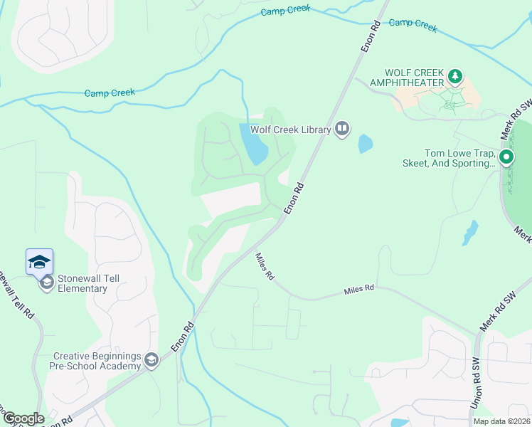 map of restaurants, bars, coffee shops, grocery stores, and more near 3229 Wolf Club Lane Southwest in Atlanta