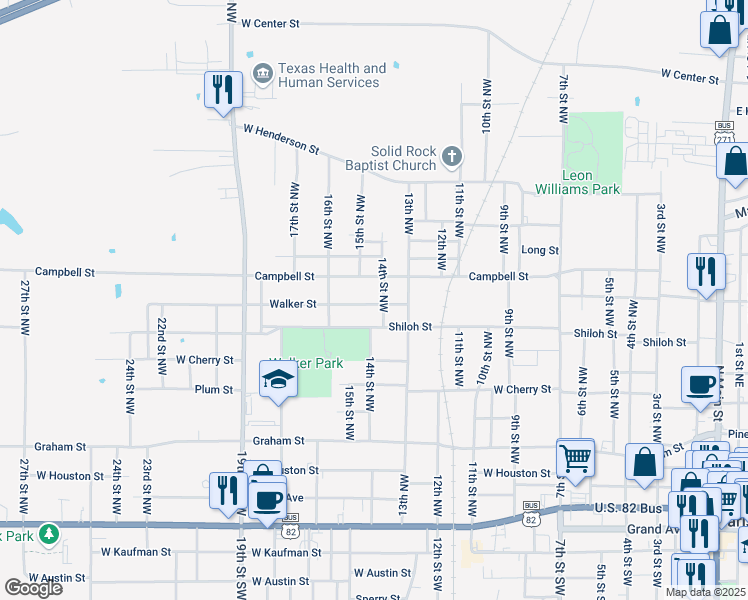 map of restaurants, bars, coffee shops, grocery stores, and more near 1414 Walker Street in Paris