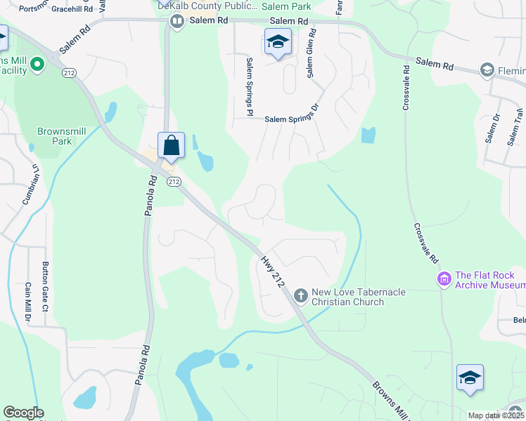 map of restaurants, bars, coffee shops, grocery stores, and more near 3688 Eagle Woods Circle in Stonecrest