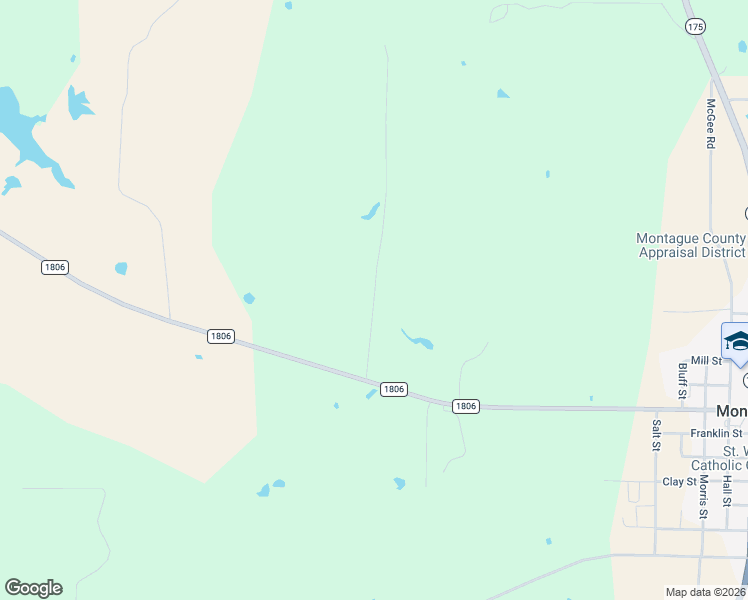 map of restaurants, bars, coffee shops, grocery stores, and more near 304 Corado Road in Montague County