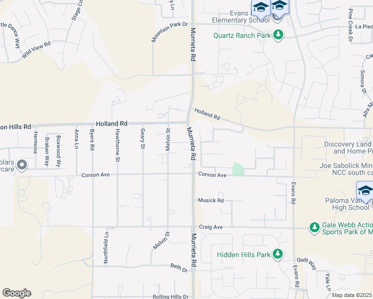 map of restaurants, bars, coffee shops, grocery stores, and more near 31125 Murrieta Road in Menifee