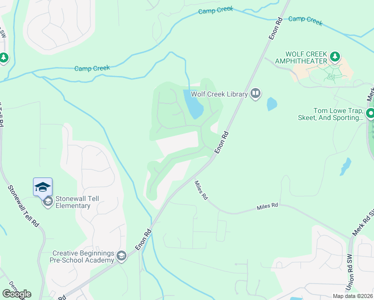 map of restaurants, bars, coffee shops, grocery stores, and more near 3245 Wolf Club Lane Southwest in Atlanta