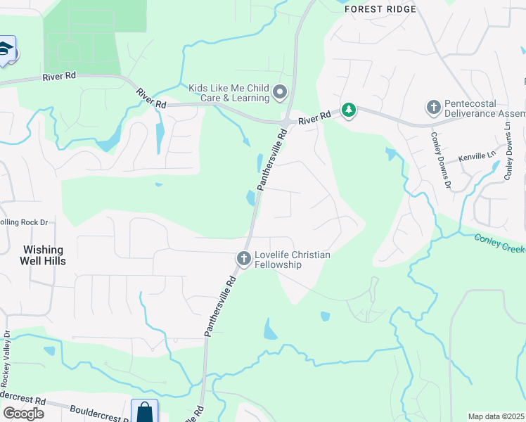map of restaurants, bars, coffee shops, grocery stores, and more near 3888 Panthersville Road in Ellenwood