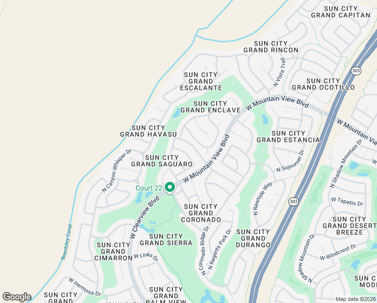 map of restaurants, bars, coffee shops, grocery stores, and more near 16962 West Desert Rose Lane in Surprise