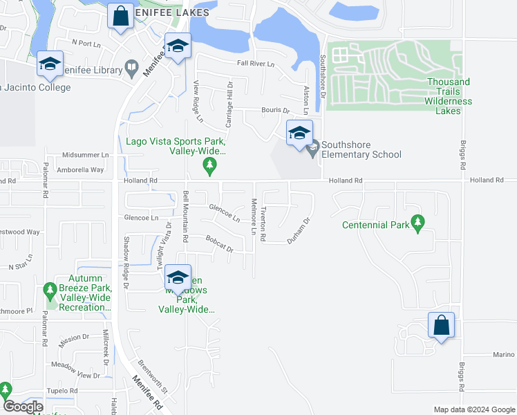 map of restaurants, bars, coffee shops, grocery stores, and more near 31085 Tiverton Road in Menifee