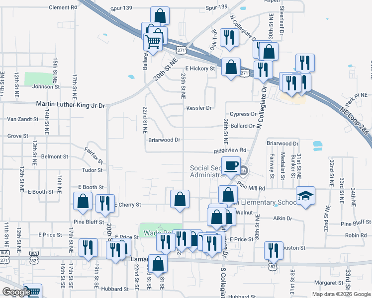 map of restaurants, bars, coffee shops, grocery stores, and more near 2505 Ridgeview Road in Paris