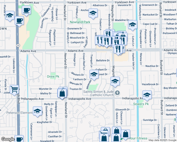 map of restaurants, bars, coffee shops, grocery stores, and more near 8772 Gallant Drive in Huntington Beach
