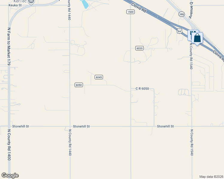 map of restaurants, bars, coffee shops, grocery stores, and more near 7218 County Road 1500 in Shallowater