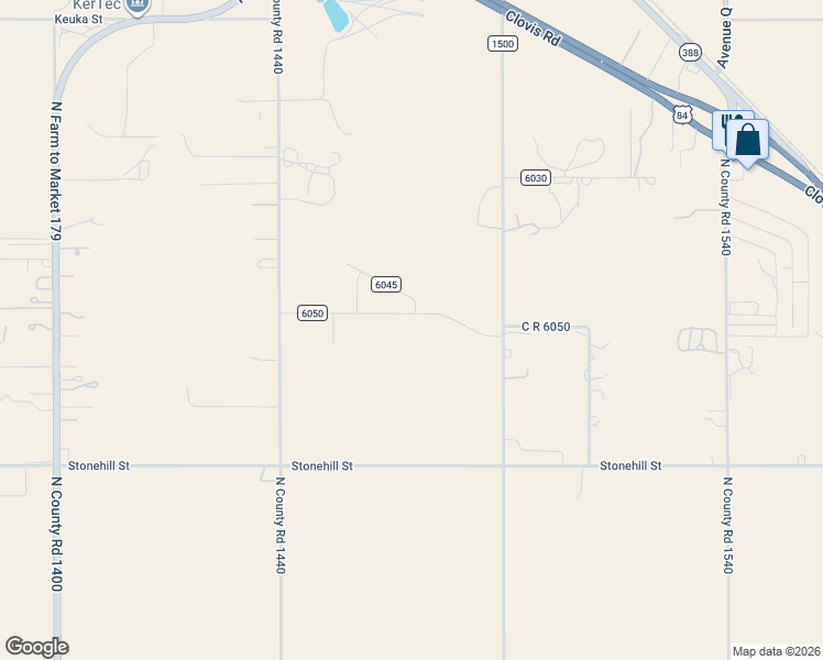 map of restaurants, bars, coffee shops, grocery stores, and more near 7218 County Road 1500 in Shallowater