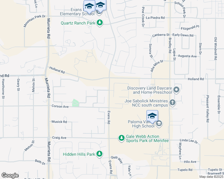 map of restaurants, bars, coffee shops, grocery stores, and more near 31133 Antares Street in Menifee