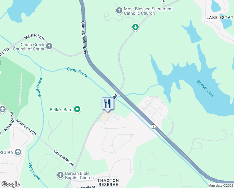 map of restaurants, bars, coffee shops, grocery stores, and more near 3210 Butner Road in Atlanta