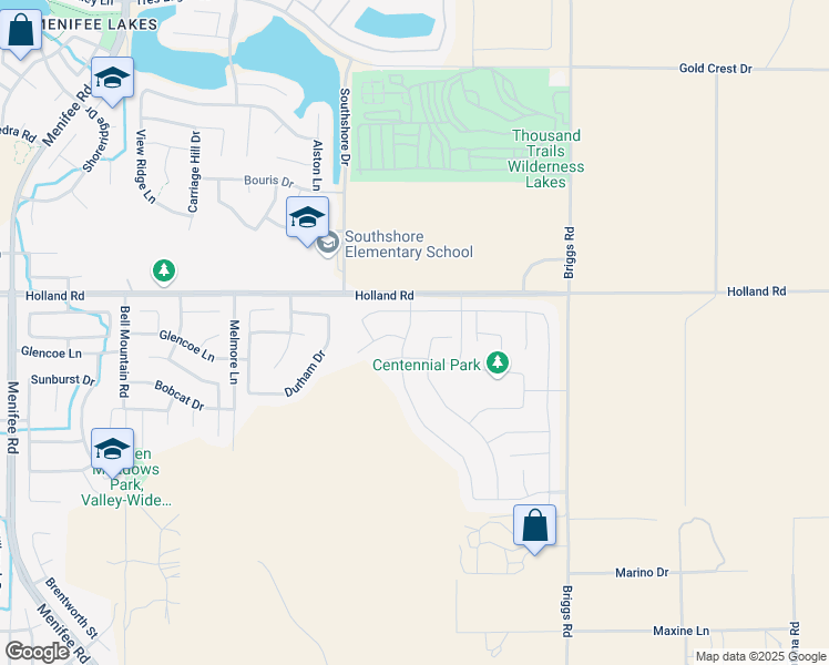map of restaurants, bars, coffee shops, grocery stores, and more near 31044 Morgan Horse Street in Menifee