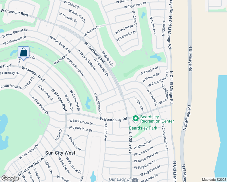 map of restaurants, bars, coffee shops, grocery stores, and more near 20438 North Sonnet Drive in Sun City West