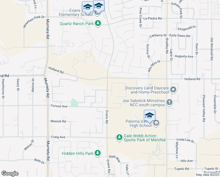 map of restaurants, bars, coffee shops, grocery stores, and more near 31133 Antares Street in Menifee